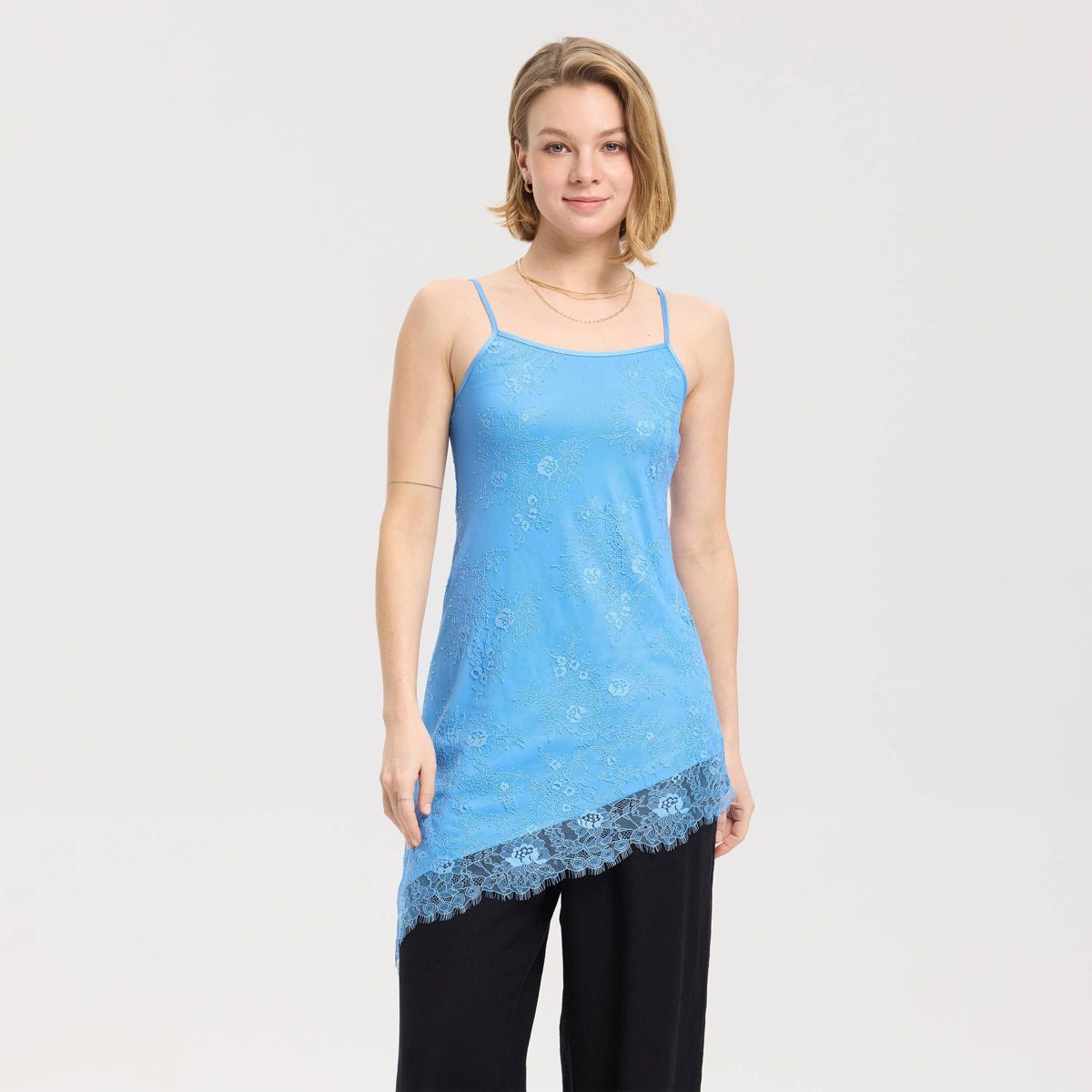 Women's Lace Asymmetrical Tank Top - A New Day™