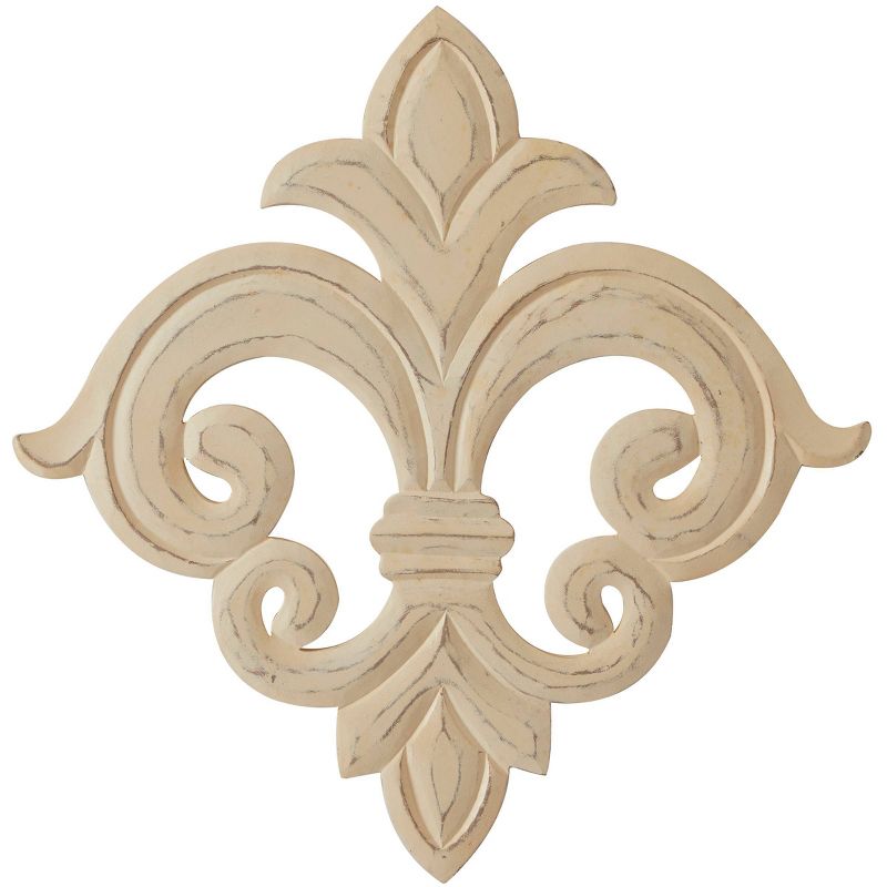 Wooden Fleur De Lis Carved Wall Decor - Olivia & May, 4 of 6