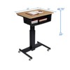 28in Adjustable Mobile School Standing Desk & Book Box Bundle in Wood Grain/Black - Rocelco - 2 of 4