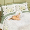 Collections Etc Magnolia and Hummingbird Appliqué Scalloped Edge Pillow Sham Gender Neutral White - 2 of 2