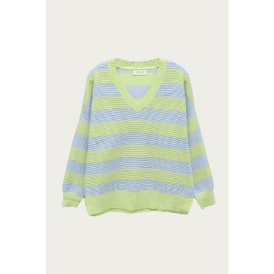Women's OVERSIZED OTTOMAN RUGBY STRIPED SWEATER - RD Style