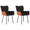 VidaXLDining Chairs 2 pcs Black Fabric and Faux Leather - 2 of 4