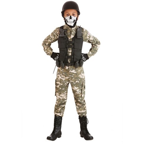 HalloweenCostumes.com X Small Boy Boy's Army Battle Soldier Costume,  Black/Green