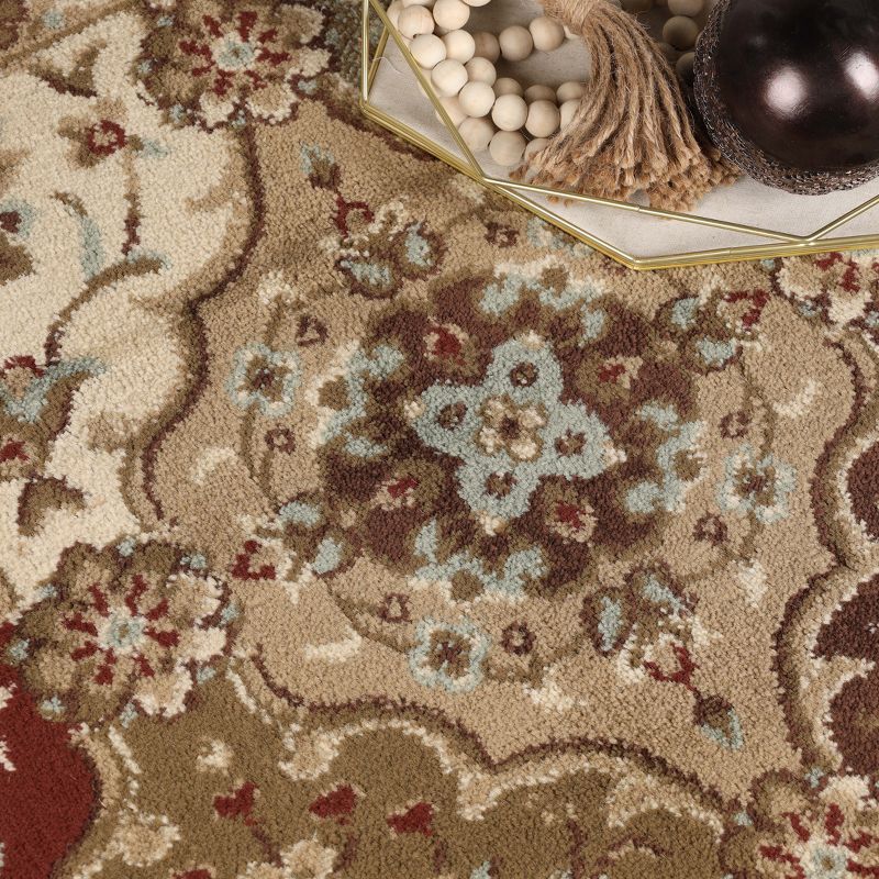 Traditional Ornamental Floral Formal Indoor Area Rug or Runner by Blue Nile Mills, 3 of 4