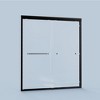 56"-60"Wx72" H Semi-Frameless Double Sliding Shower Door, Bypass Shower Door, 1/4" (6mm) Thick SGCC Tempered Glass Door With Explosion-Proof Film - 2 of 4