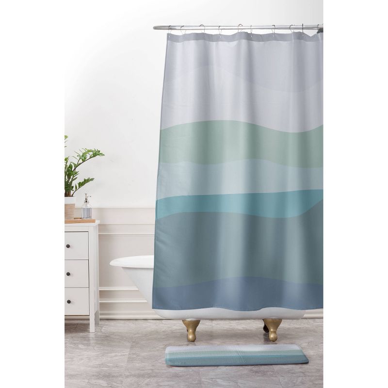 June Journal Calming Ocean Waves Shower Curtain Blue - Deny Designs, 4 of 8