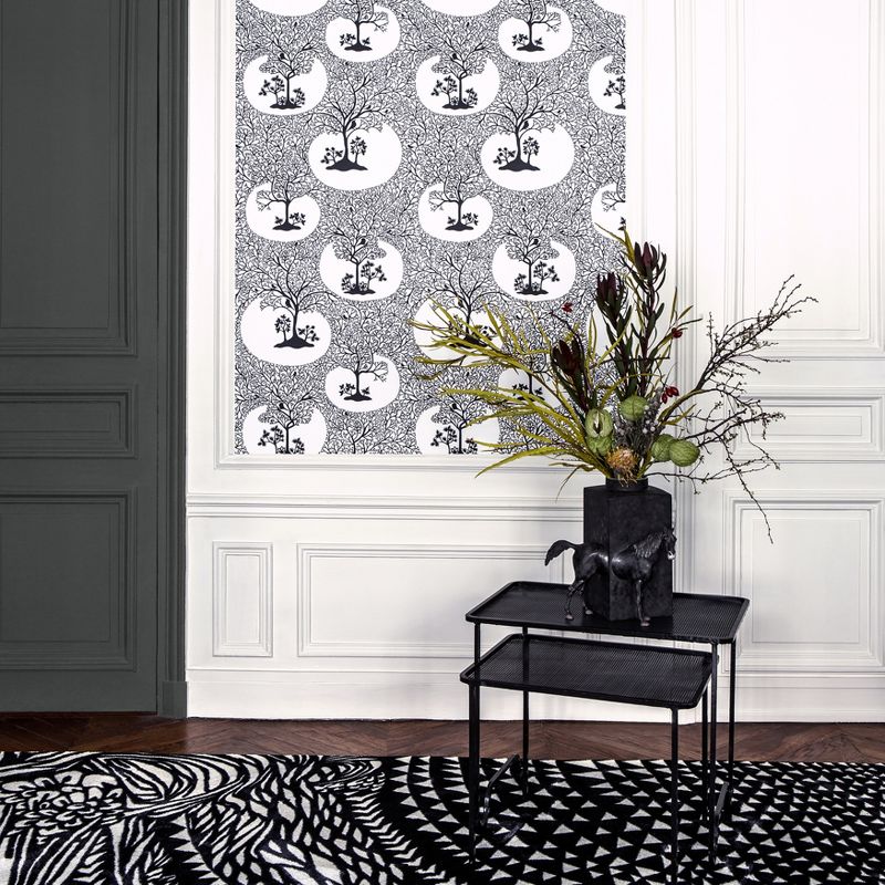 Magical Forest Classic Black and White Trees Trail Paste the Wall Wallpaper, 2 of 5
