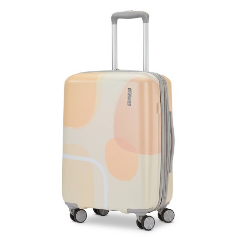 American Tourister NXT Checkered Hardside Carry On Spinner Suitcase - Pink