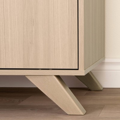 Soft Elm 65" Laminated Particle Board Bookcase with Doors