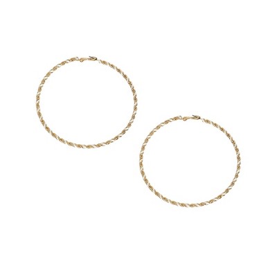 SOHI Women's Ivory White:California Gold The Maxi Twist Hoop Earrings