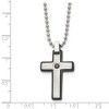 Black Bow Jewelry Men's Stainless Steel, Black Plated & Black CZ Cross Necklace, 20 Inch - 4 of 4