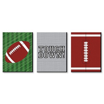 Big Dot of Happiness End Zone - Football - Sports Themed Wall Art and Kids Room Decorations - Gift Ideas - 7.5 x 10 inches - Set of 3 Prints