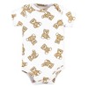 Hudson Baby Cotton Bodysuit, Pant and Bib Set, Teddy Bears - image 4 of 4