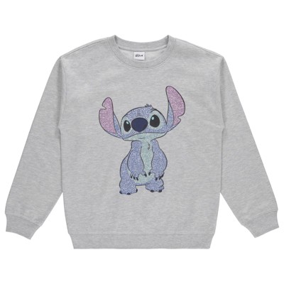 Ladies Lilo and Stitch Sweatshirt - Ladies Classic Lilo and Stitch Rhinestone Crewneck Sweatshirt