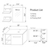 ELECWISH 28 in. W x 18.5 in. D x 16 in. H Bath Vanity Cabinet with Solid Surface Vanity Top with Mirror in Black - 2 of 4
