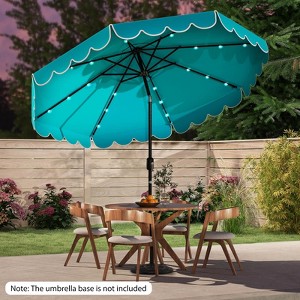 Costway 10 FT Solar Patio Umbrella with 24 LED Lights 8 Ribs & Tilt Adjustment Coffee/Turquoise/Red/Gray/Beige - 1 of 4