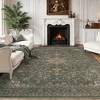 MontVoo Vintage Floral Washable Area Rug Forest Green - 2 of 4