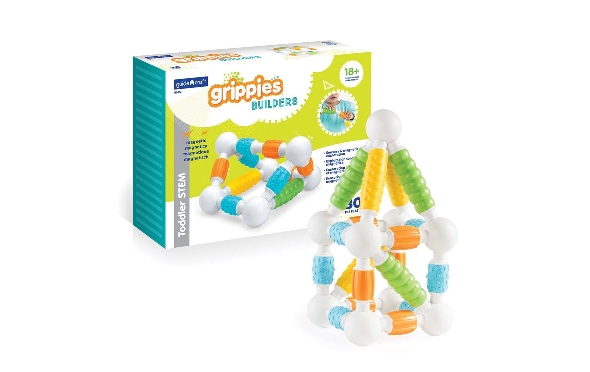 Guidecraft Grippies Soft Grip Builder Set - 30 Pieces