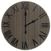 HomeRoots 21" Gray And Black Rustic Wood Silent Analog Round Wall Clock - 4 of 4