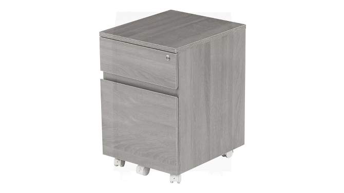 Rolling 2 Drawer Vertical File Cabinet with Lock and Storage Gray - Techni Mobili, 2 of 14, play video
