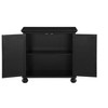 Munora Poppy Classic Storage Cabinet - 2 Mirror-Door Accent Chest with Antique Brass Pulls - Antique Black Finish for Living Room/Bedroom - 4 of 4