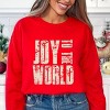 Joy To The World Block Distressed - Women's Graphic Sweatshirt - 3 of 4