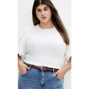 Women's Plus Size Chrissie Top - ivory | CITY CHIC - 1 of 4