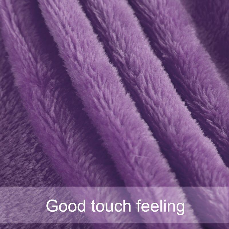 PiccoCasa 100% Polyester Soft Warm Fleece Plain Plush Bed Blankets 1 Pc, 6 of 9