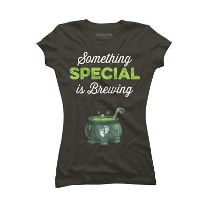 Junior's Design By Humans Halloween Pregnancy Shirt Mom To Be Something Is Brewing By VitMon T-Shirt