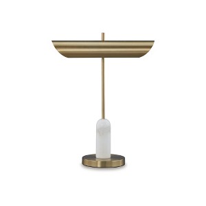 Signature Design by Rowleigh Marble Desk Lamp, Modern Metal Accent Lighting for Desks, 21" Tall - 1 of 4