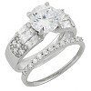 3.22 CT. T.W. Cubic Zirconia Engagement Ring Set In Sterling Silver - image 3 of 3