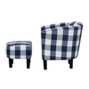 Breighton Home Take a Seat Churchill Accent Chair with Ottoman in Blue Gingham - 3 of 4