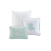 Oversized Cotton Jacquard Comforter Set Aqua Queen - 4 of 4