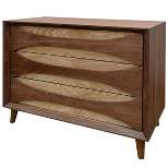3 Drawer Chest with Contrasting Drawer Panels Walnut - StyleCraft