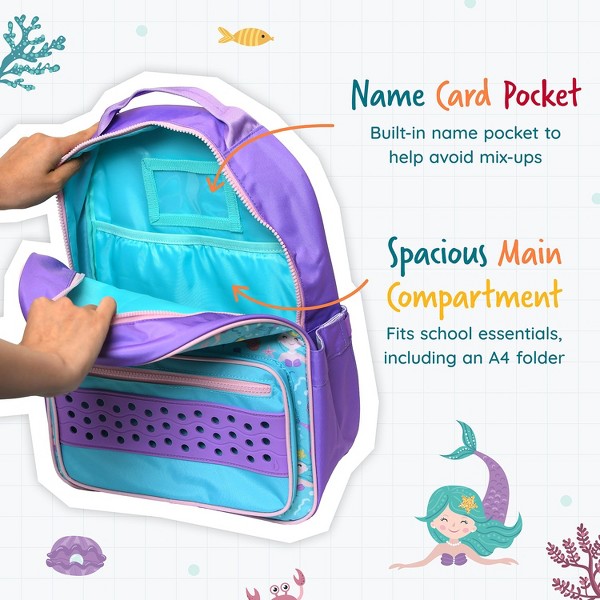 Mochila infantil Elemental Buddy Series para niños de 4 a 8 años, bolso escolar de 15 pulgadas para jardín de infantes y primaria, con panel de encanto y etiqueta de nombre, 12L 4