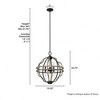 Hunter Fans 19.25" Stone Creek Ceiling Light French Oak Finish - Elegant 6-Bulb Pendant for Modern Farmhouse Style - 4 of 4
