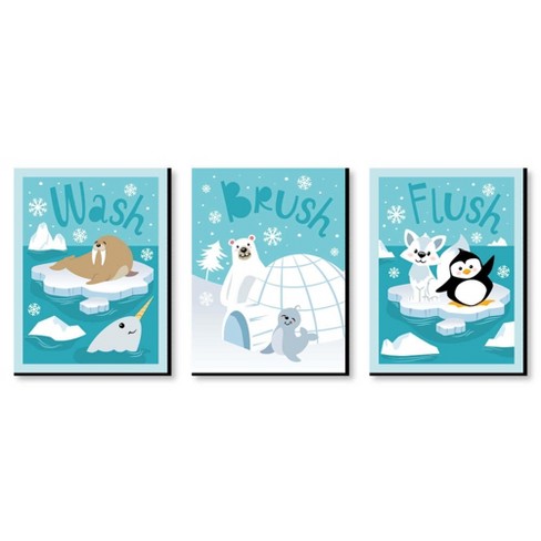 Big Dot Of Happiness Bam Superhero - Kids Bathroom Rules Wall Art - 7.5 X  10 Inches - Set Of 3 Signs - Wash, Brush, Flush : Target