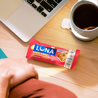 LUNA Bar Gluten Free Strawberry Banana Fiber Granola Protein Bars - 10.14oz/6ct