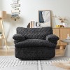 Oversized Corduroy Swivel Chair,44" Wide Full Compression Lounge Sofa with Memory Foam,360° Rotating Lazy Accent Chair-Baofuwish - 2 of 4