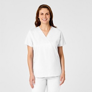Wink WonderWORK Women's Mock Wrap Scrub Top - 1 of 4
