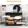 NicBex Narrow Console Table with 2 Drawers and 2 Open Storage Shelves,Stylish Entryway Table with Round Knobs,Modern Couch Table for Living Room,Black - 4 of 4