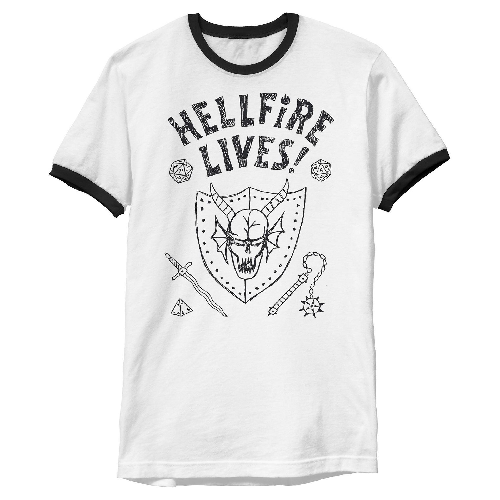 Mens Stranger Things Hellfire Lives T Shirt