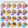 Joyfy 24 Pcs Beach Toys Set, Sand Toys Collapsible Sand Buckets with Mesh Bag Sand Shovels Castle Sets for Kids Toddlers Boys Girls Outdoor Play - 4 of 4