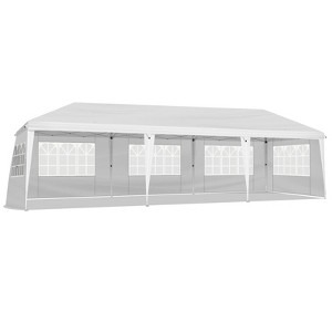Karl Home |  30 Ft. W x 10 Ft. D Heavy Duty Pop-Up Party Tent Canopy with 8 Sidewalls, Sandbags, Roller Bag - 1 of 4