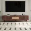 KIGFTSOD Modern Design TV Stand for 75" TVs - Media Console with Rattan-Front Drawer, 1 Drawer & 2 Sliding-Door Cabinets for Living Room - 2 of 4