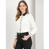 Allegra K Women's Vintage Button Down Contrast Peter Pan Collar Office Work Blouse - 2 of 4