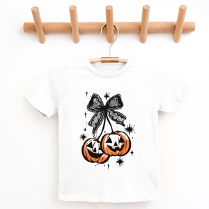 Coquette Pumpkin Cherries - Youth Short Sleeve Graphic T-Shirt and Toddler Short Sleeve Graphic T-Shirt - 1 of 4