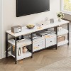 63in/ 71in/ 79in Modern-Industrial TV Stand with Metal Frame & 2 Fabric Drawers - Entertainment Center for TVs Up to 65"/ 75"/ 83", for Living room - 4 of 4