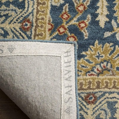 Handmade Dark Blue and Multi Wool Tufted Area Rug