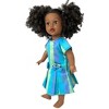 Doll Clothes Superstore Blue Green Stripe Dress Fits 18 Inch Girl Dolls Like American Girl Our Generation My Life Dolls - 4 of 4